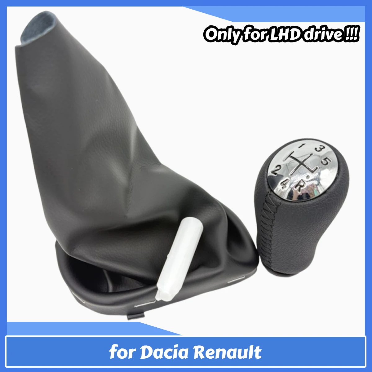 Gear Shift Knob Lever Gaiter Gearbox Shifter Cover for Dacia Renault Sandero B52 2012-2022 Stepway Accessories Parts PU Leather