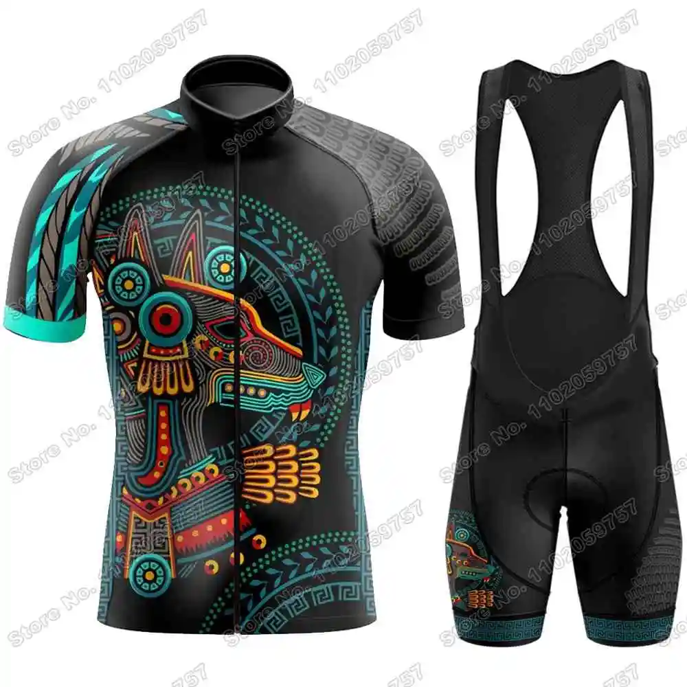 2024 Mexico Xoloitzcuintle dog Cycling Jersey Set Mexican Hairless Dog Cycling Clothing Road Bike Shirt Suit Outdoor Riding Wear