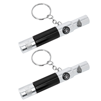 2 Pcs Compass Survival Diving Small Whistle Hiking Flashlight Aluminum Alloy Safety Man for Outdoor Emergency