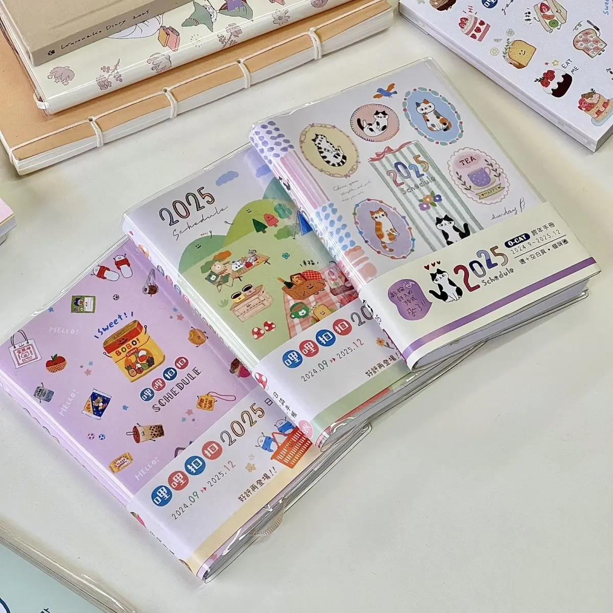 New Cartoon Notebook With Color Illustrations Inner Pages Schedule Book Suitable For Students' Girls Birthday New Year Gifts