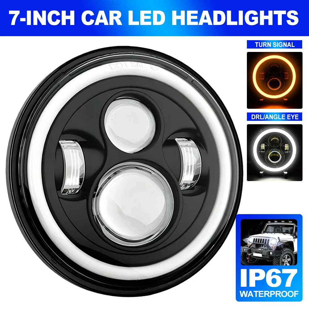 7-inch Car LED Headlight Motorcycle Large Moto for Wrangler off-road Front Headlight Modification Headlamp Parts IP67 Waterproof