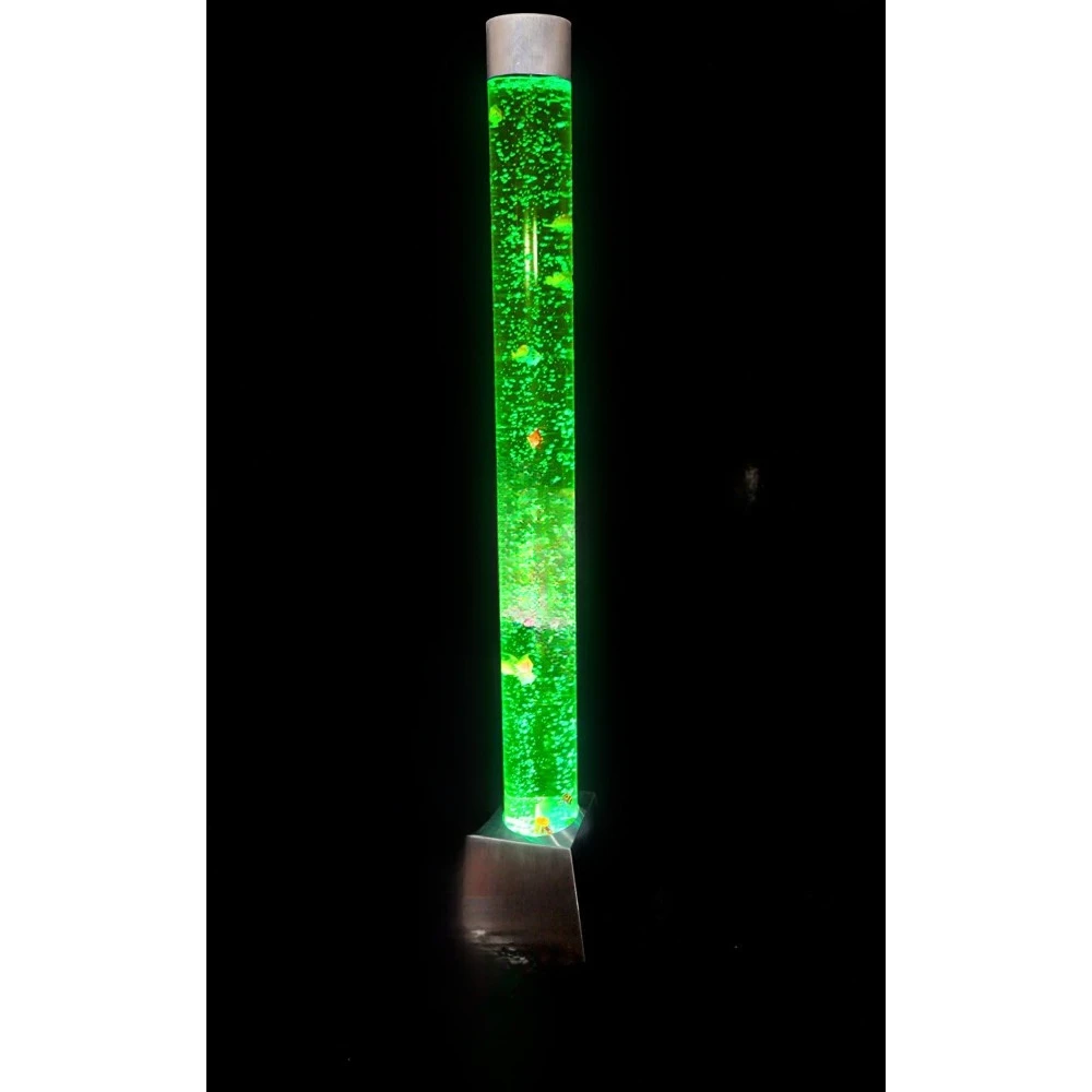 6ft Sensory Bubble Tube - App and Remote Control - 7 Fake Fish - 8 LED Colors - Sturdy Base - Large Bubble Lamp Floor lamp