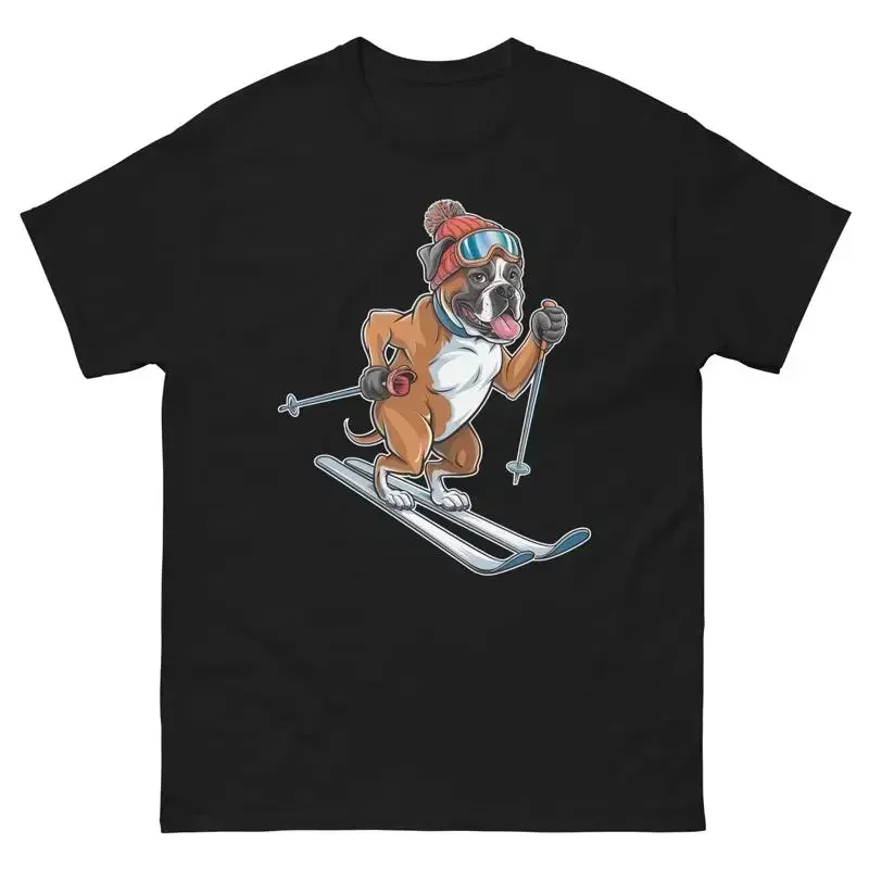 Skiing Boxer Dog Classic Tee