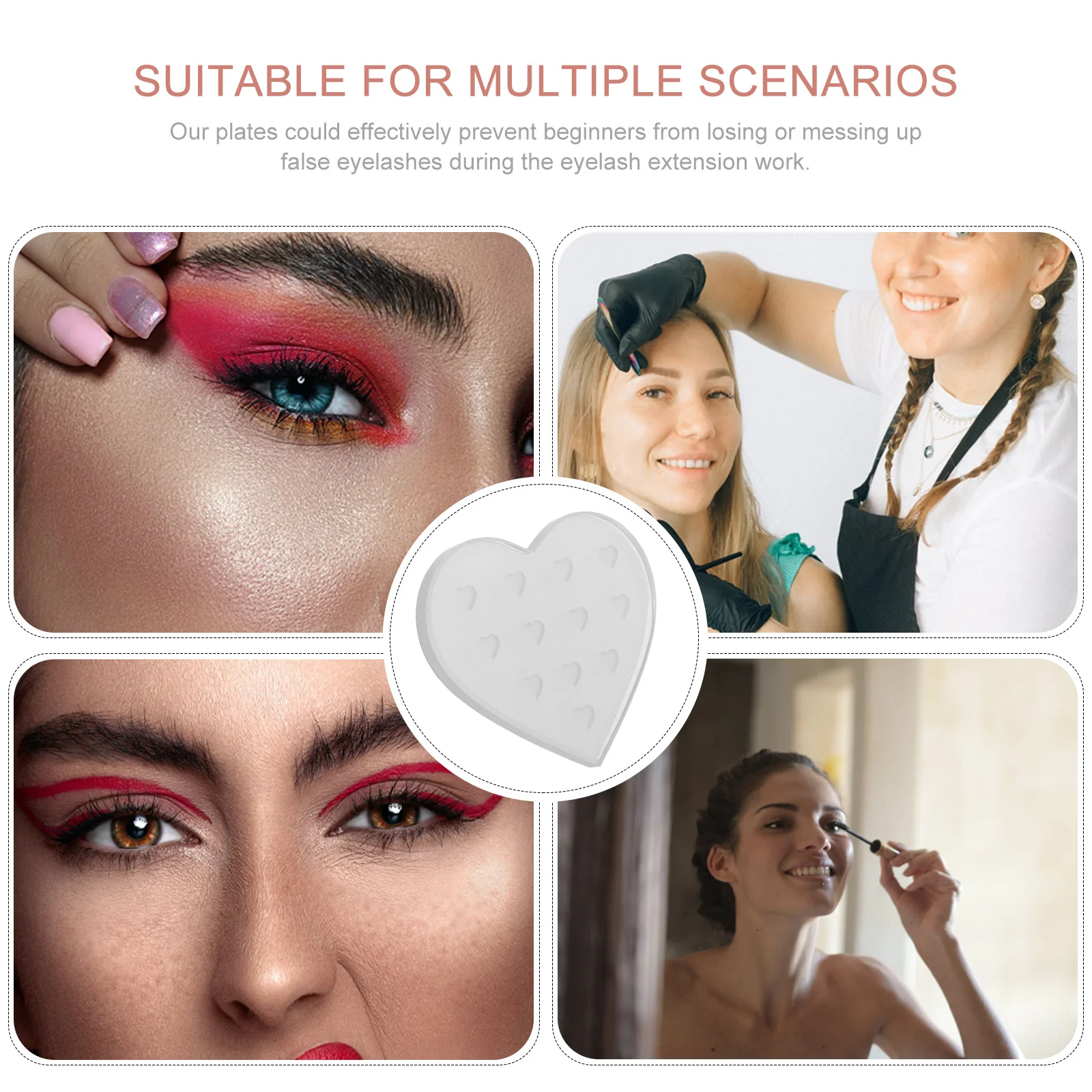 

Grafting Eyelash Plates Premium Sturdy Glass Easy Clean Carry Practical Supply for Beauty Salon Eyelash Holder Pallet