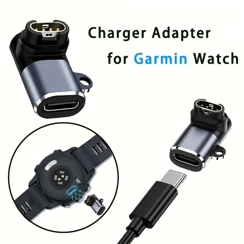 Typ-C-zu-4-Pin-Ladeadapter-Stecker für Garmin Fenix 7/6/5/6X/5X/Venu 2 Plus Uhr Ladekonverter
