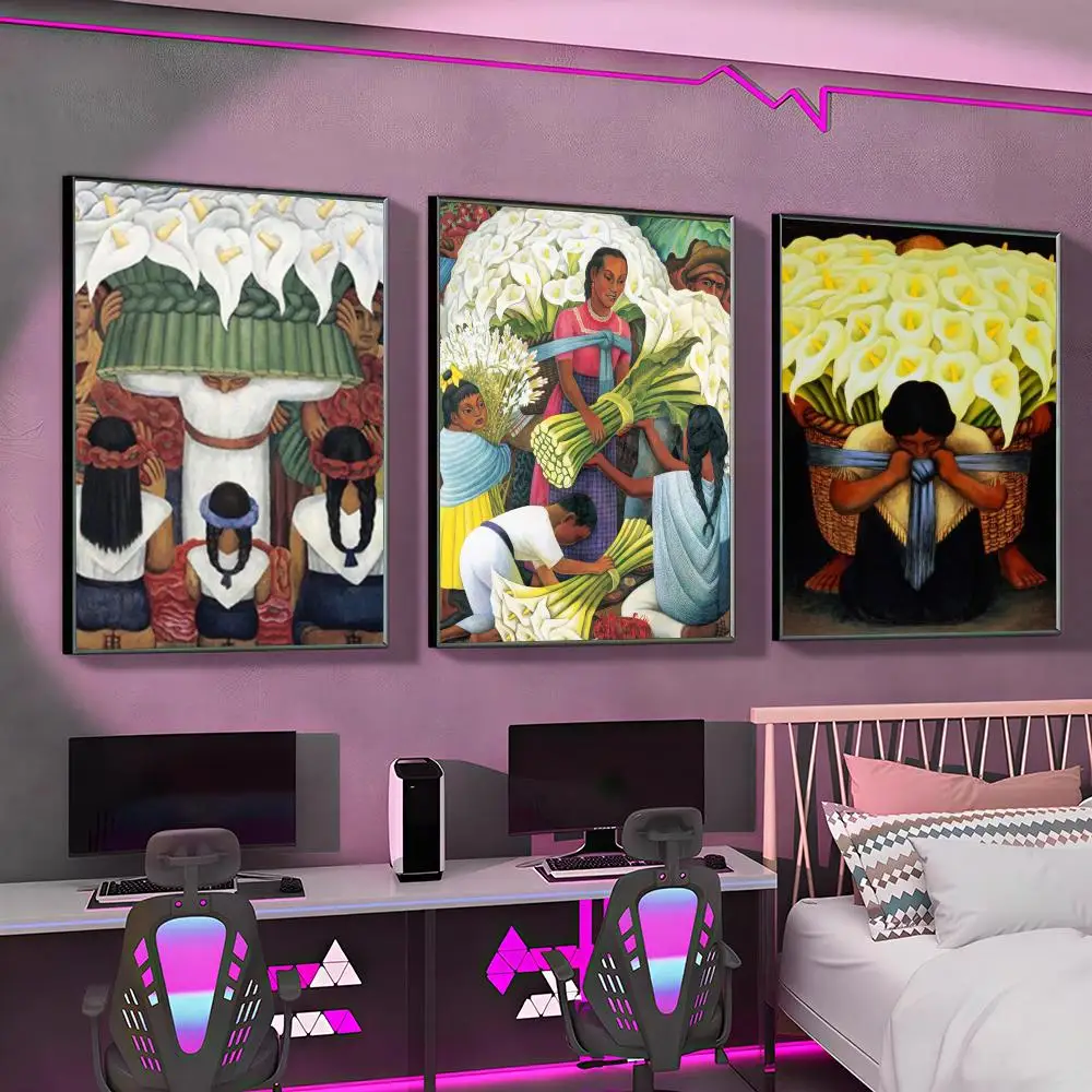 d-Diego Rivera Art cool Poster Versatile HD Waterproof Wall Art Self-Adhesive Decor for Any Space Ideal Gift