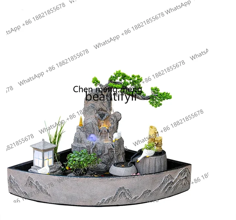 

182C Balcony Fish Pond Landscaping Decoration Artificial Mountain and Fountain New Chinese Circulating Water Ornaments