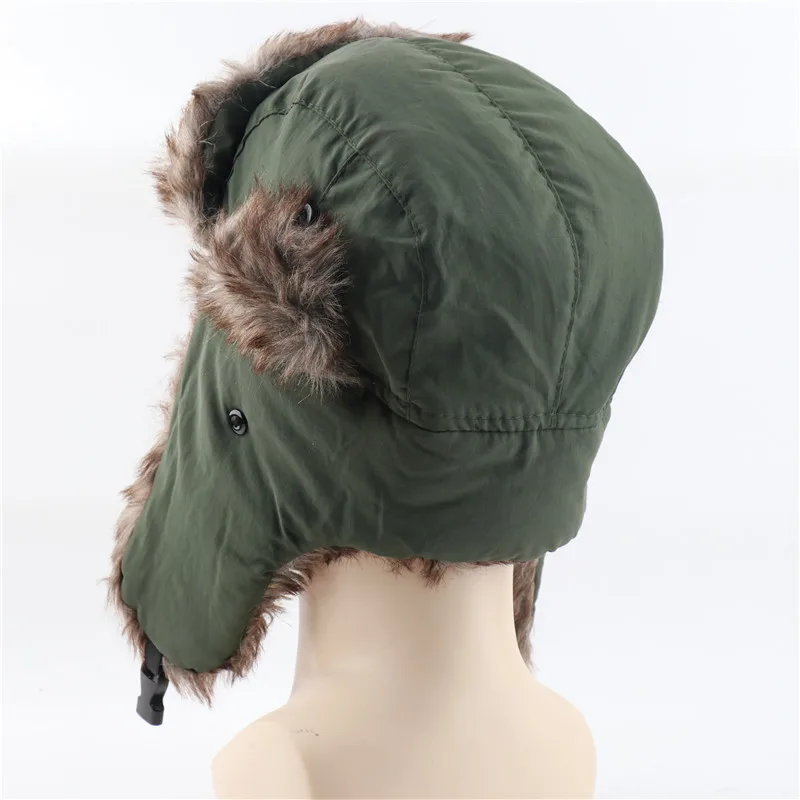 Wasserdichte Winter-Trapper-Mütze mit Kunstfell-Futter, Ohrenklappen, Ski-Mütze, winddicht, thermisch, für kaltes Wetter, Outdoor-Mütze für Herren und Damen, ideal für Reisen. – Detail 31