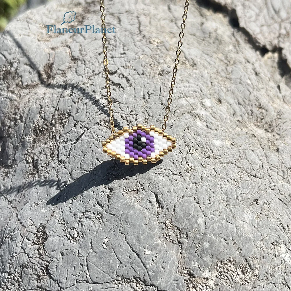 FlaneurPlanet TS Fans Merch Gifts الأرجواني Guardian Eye Necklace Aureate الفولاذ المقاوم للصدأ للفتيات