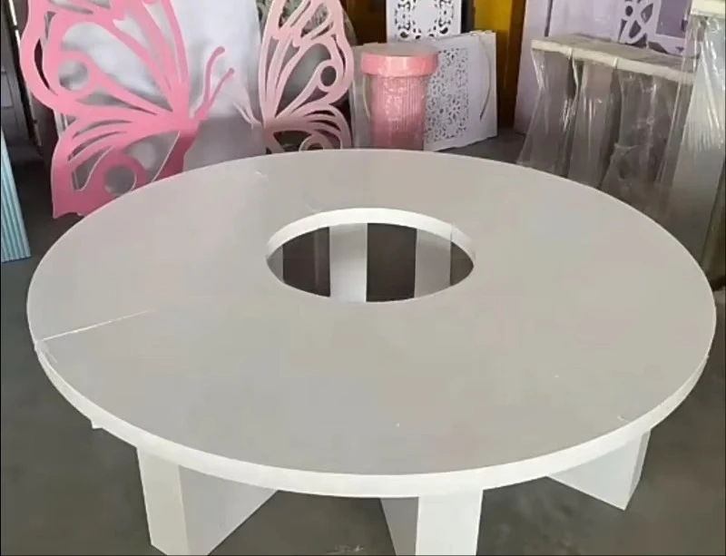 Modern Fancy Acrylic PVC Kids Dining Table New Design Wedding Parties Events Hotels Bars Office Plastic Dining Room Furniture