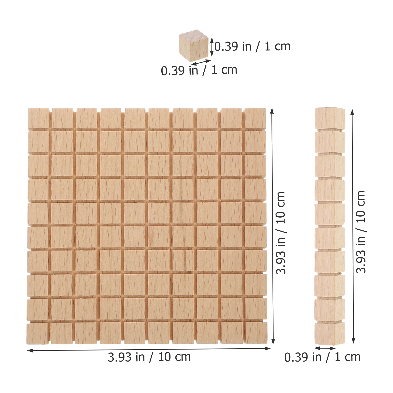 61 Pcs Blocks Three Stages Math Building Model Pupils Wood Manipulatives Learning