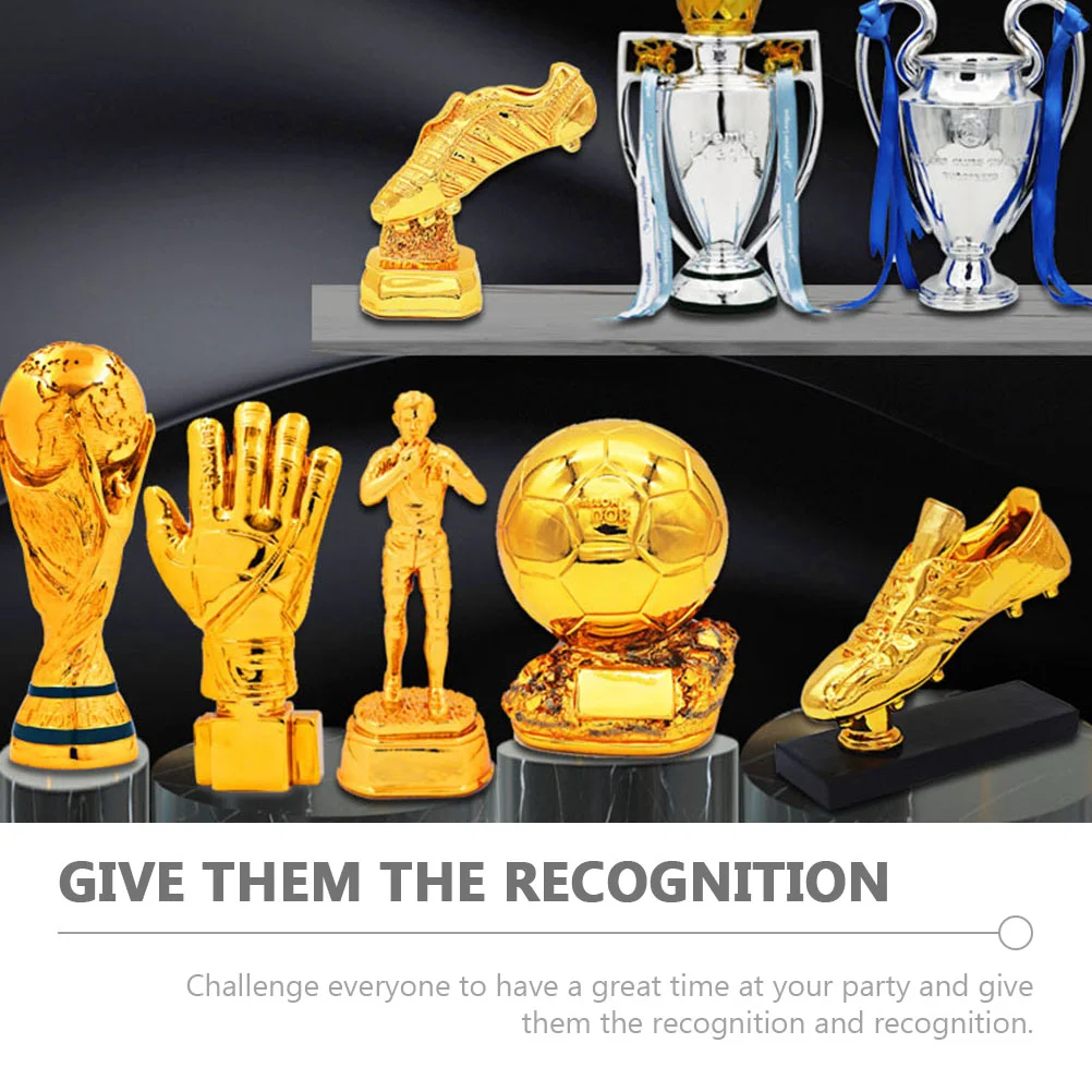 10PCS Award Trophies Football Glove Trophy School Commemorative Soccer Accessory Glove Decorative Cup Team Sport