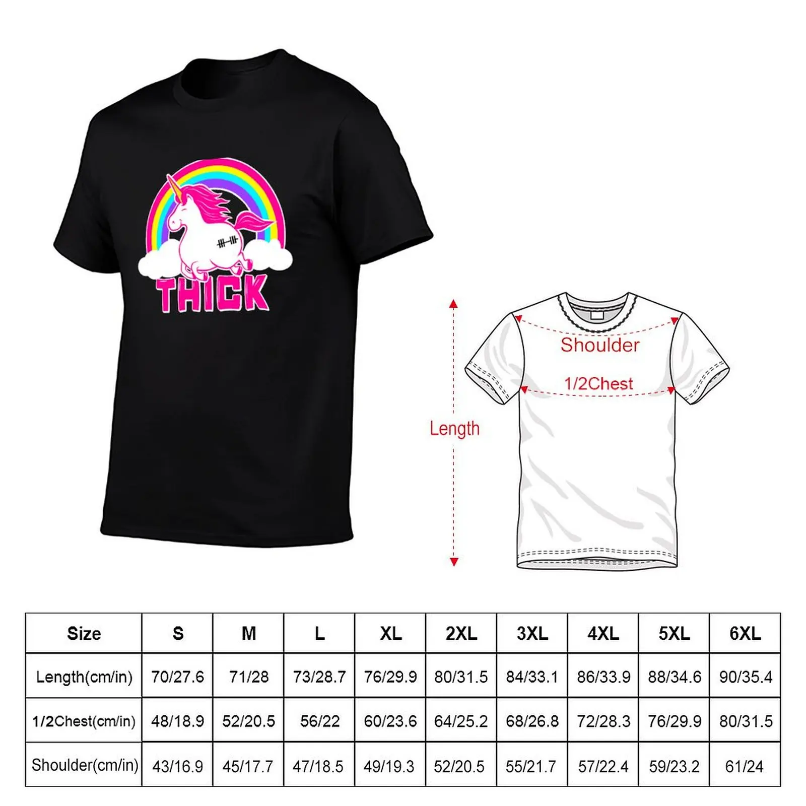thick girl, barbell unicorn, barbell girl, weightlifting girl T-Shirt Fashion Pattern Printed Tee Shirt