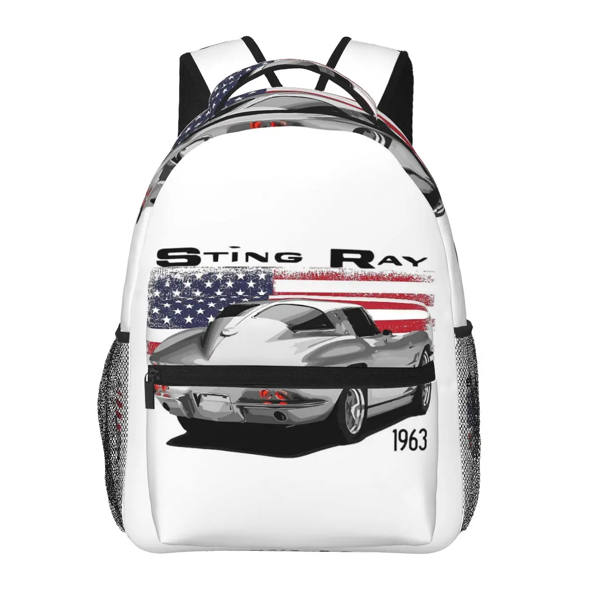 Classic Corvette Car Student Backpack School Bag Hiking Travel Daypack for Boys Girls Fashion Bookbag Shoulder Bags