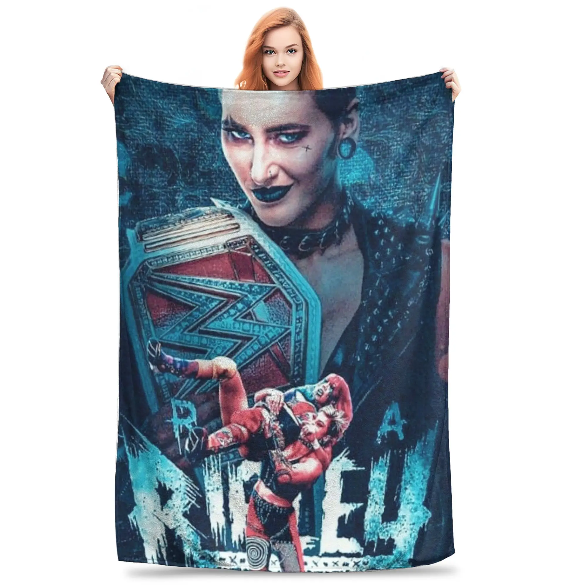 

Flannel Throw Blanket She Is My Mami! Rhea Ripley Bootleg Wrestler Warm Plush Blankets Soft Bedding for Living room Picnic Couch