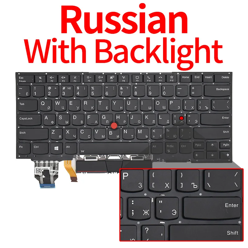 US/RU Keyboard For Lenovo ThinkPad x1 Carbon Gen2/3/4/5/6/7/8/9/10