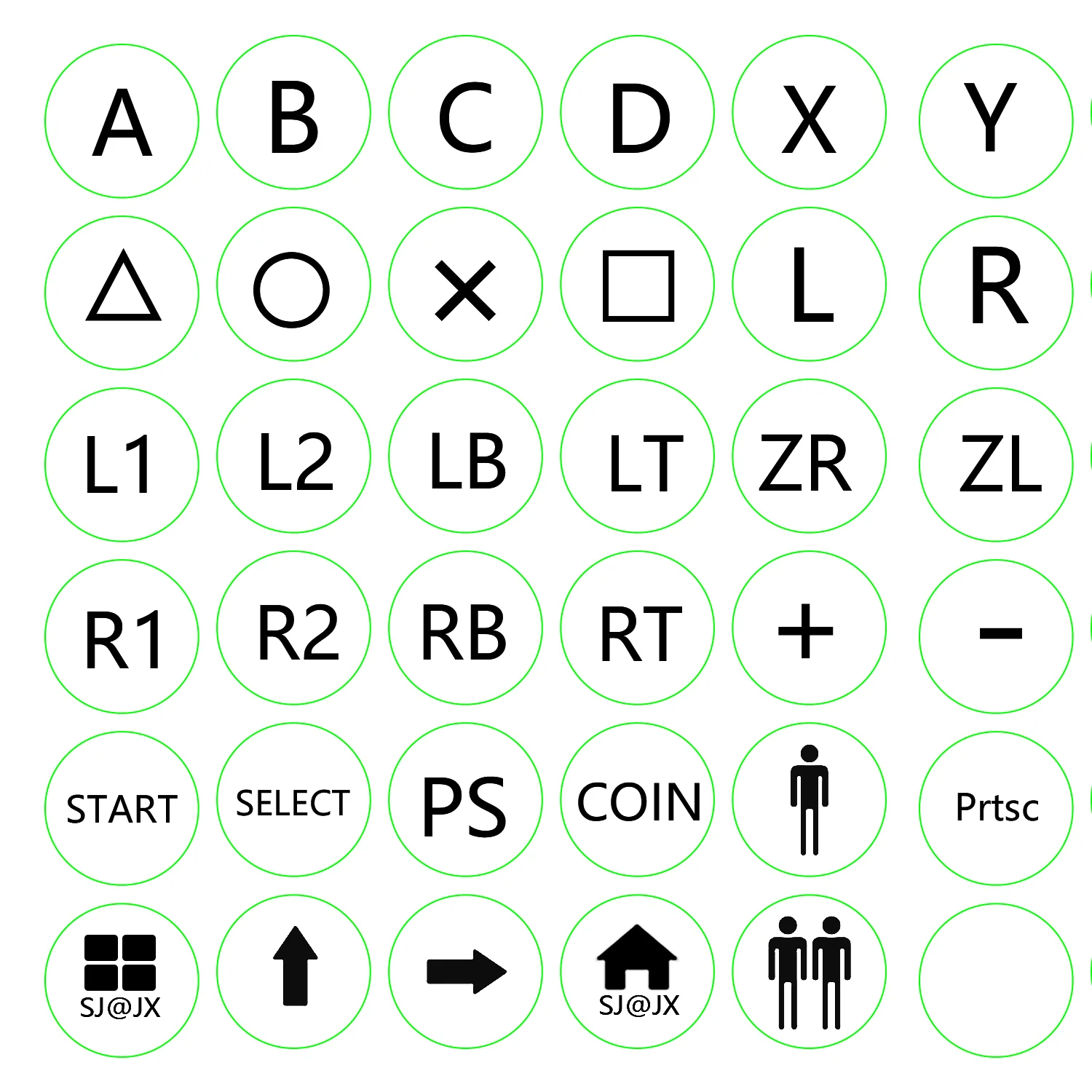 Sj @ Jx Arcade Knop Led Diy Kit Controller Mechanische Toetsenbord Microschakelaar Drukknoppen