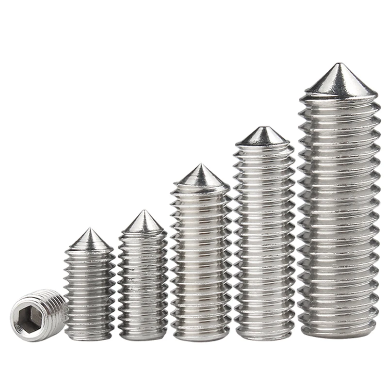 عرافة مسدس المقبس وأشار مجموعة المسمار مخروط نقطة نكش المسمار كيمي DIN914 GB78 304 الفولاذ المقاوم للصدأ M2 M2.5 M3 M4 M5 M6 M8 M10 M12 #3