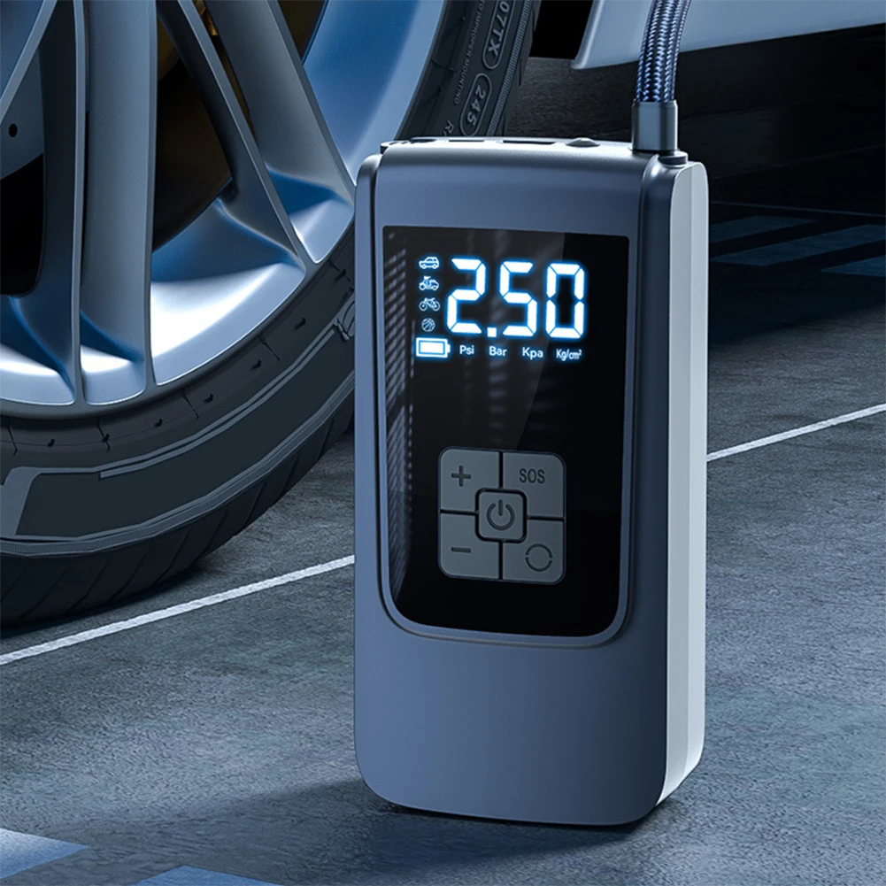 7.4/12V Digital Air Pump 150PSI Smart Air Compressor 6000mAh Mini Tire Pump Cordless Tire Pump for Vehicle Truck Motorbike Balls