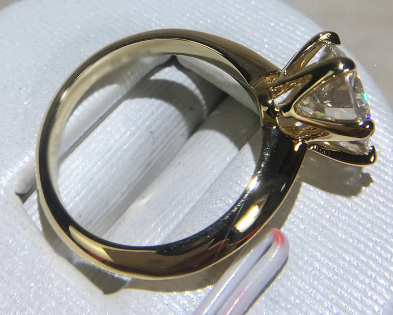 Fashion Delicate Yellow Gold Color Allergy Free Tibetan Silver Ring High Quality Cubic Zirconia Wedding Band Jewelry For Women image 5