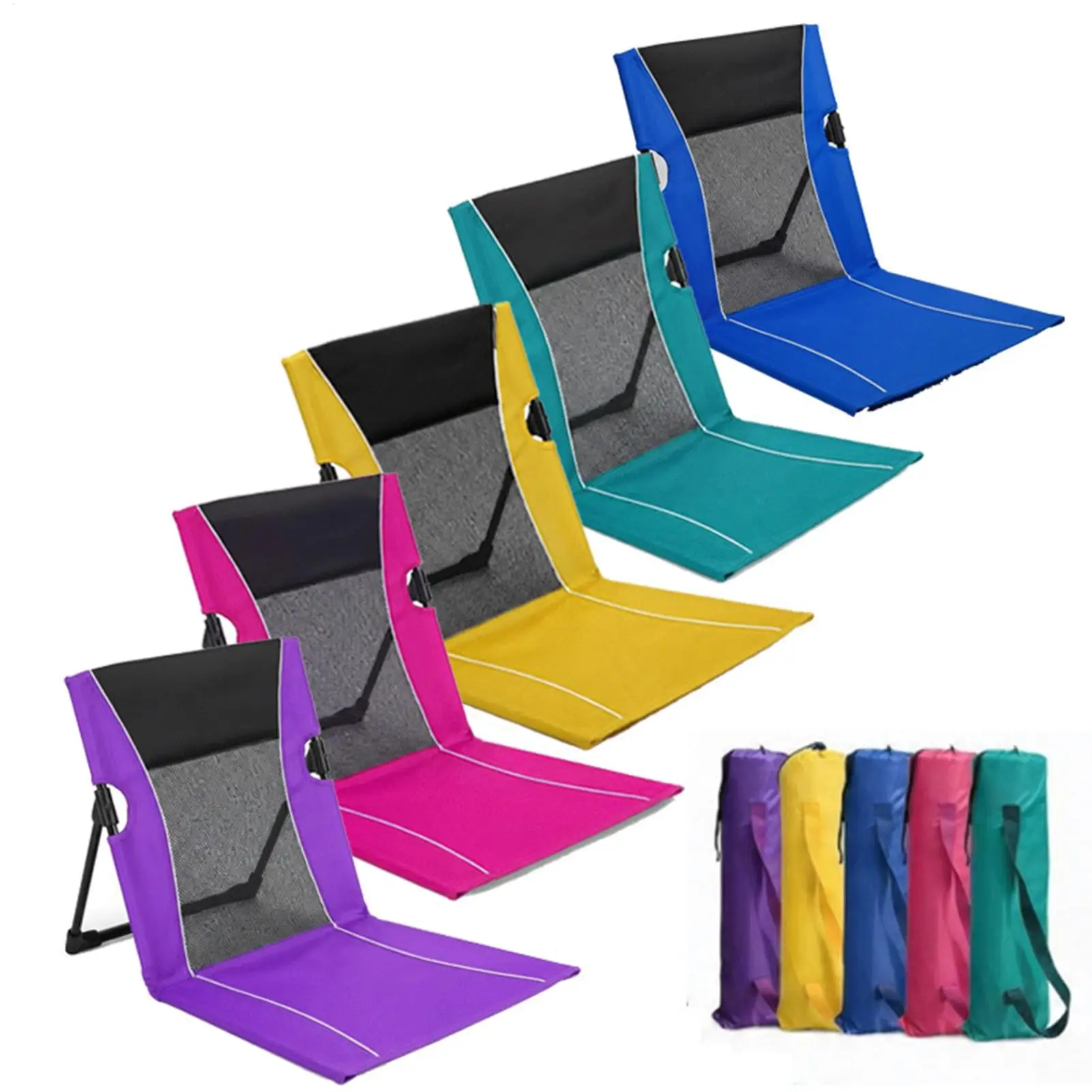 1pc Outdoor Foldable Camping Chair Oxford Cloth beach chair Garden Park Single Lazy Chair Backrest Cushion Picnic Back Chair