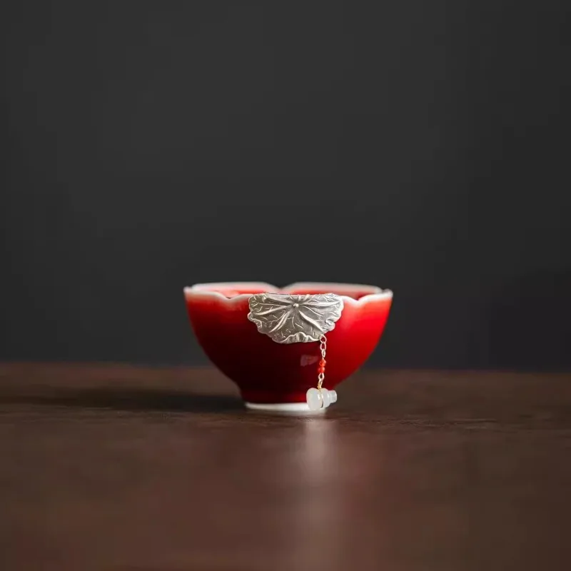 Handcrafted Silver-Embedded Red Tea Cup, High-End Personal Master Cup, Perfect Gift for Friends, Mother's Day Birthday Present