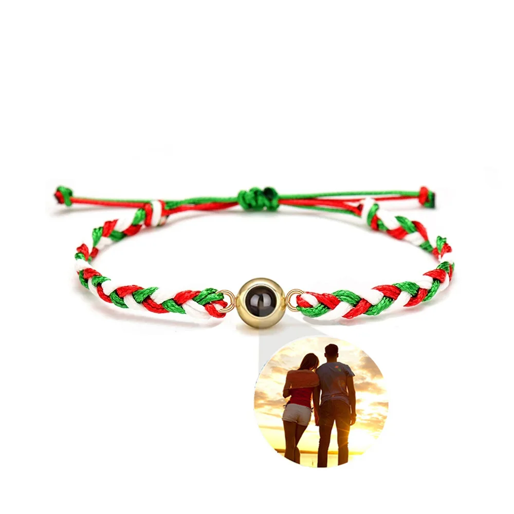 Custom Bracelets with Pictures, Personalized Projection Bracelets, Photos, Rope Jewelry, Gift for Him and Her, Christmas