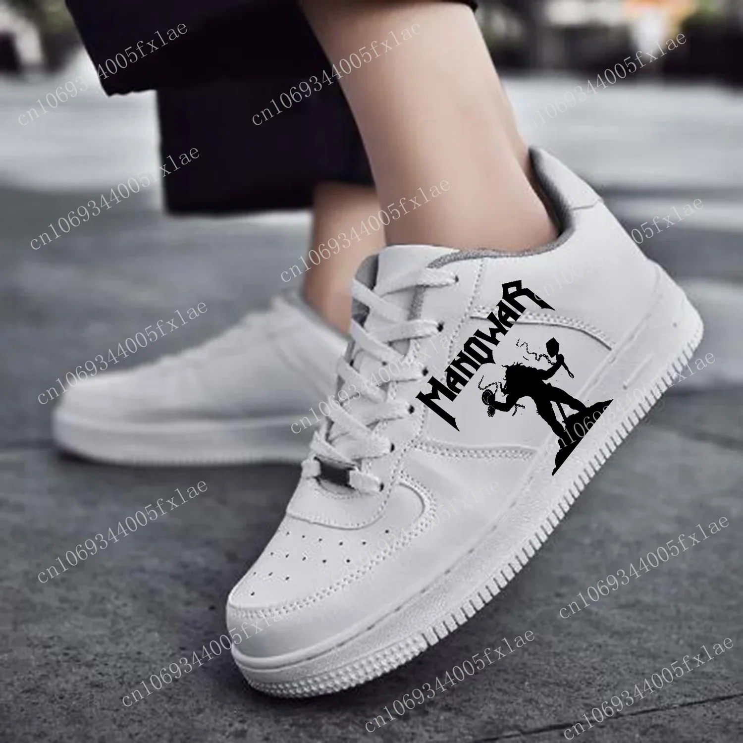 Manowar Band AF Basketball Mens Womens Sports Running High Quality Flats Force Sneakers Lace Up Mesh Customized Made Shoe DIY