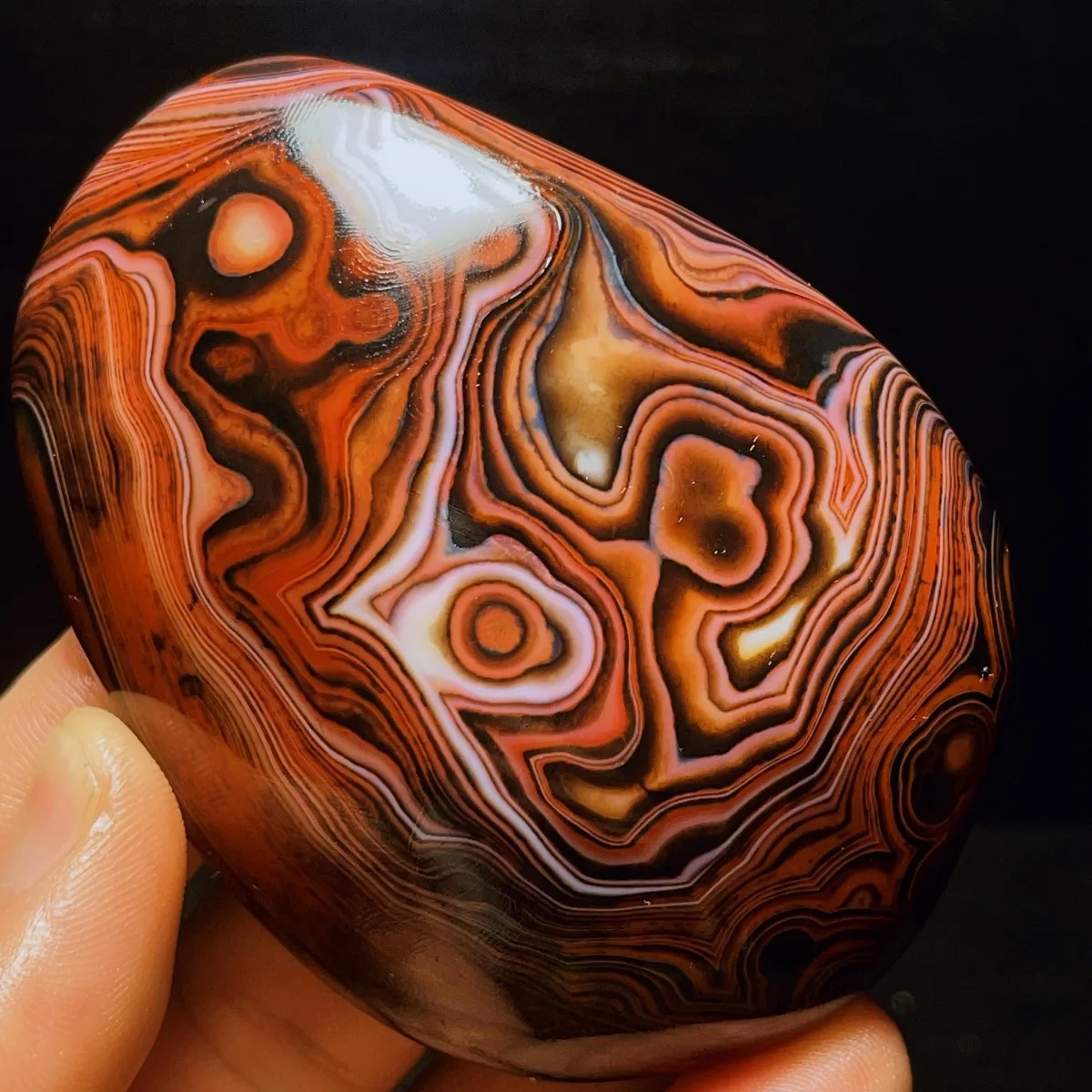 Banded Agate Genuine Stone, Chalcedony Beauty, Polished Tumbled, Rock Collection, Natural Stone, Crystal Collection
