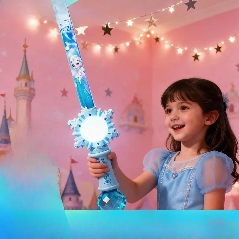 

New 2026 Magic Bubble Wand Princess Elsa Handheld Light-up Toy Fashion Trend Cute in Stock Birthday Present School Kawaii Cute