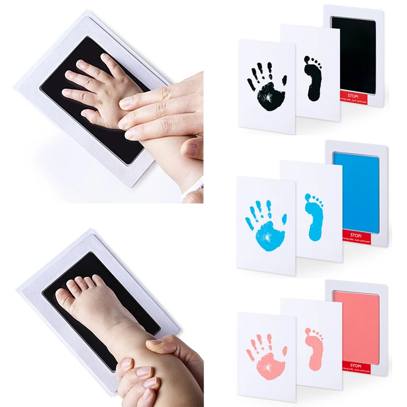 Newborn Baby DIY Hand And Footprint Ink Pad Kit Newborn Handprint Toddlers Souvenir Accessories Baby Shower Gifts Supplies