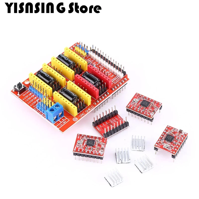 CNC Shield V3 Engraving Machine/3D Printer   4pcs A4988 /4pcs DRV8825 Stepper Motor Driver With Heat sink Driver Expansion Board