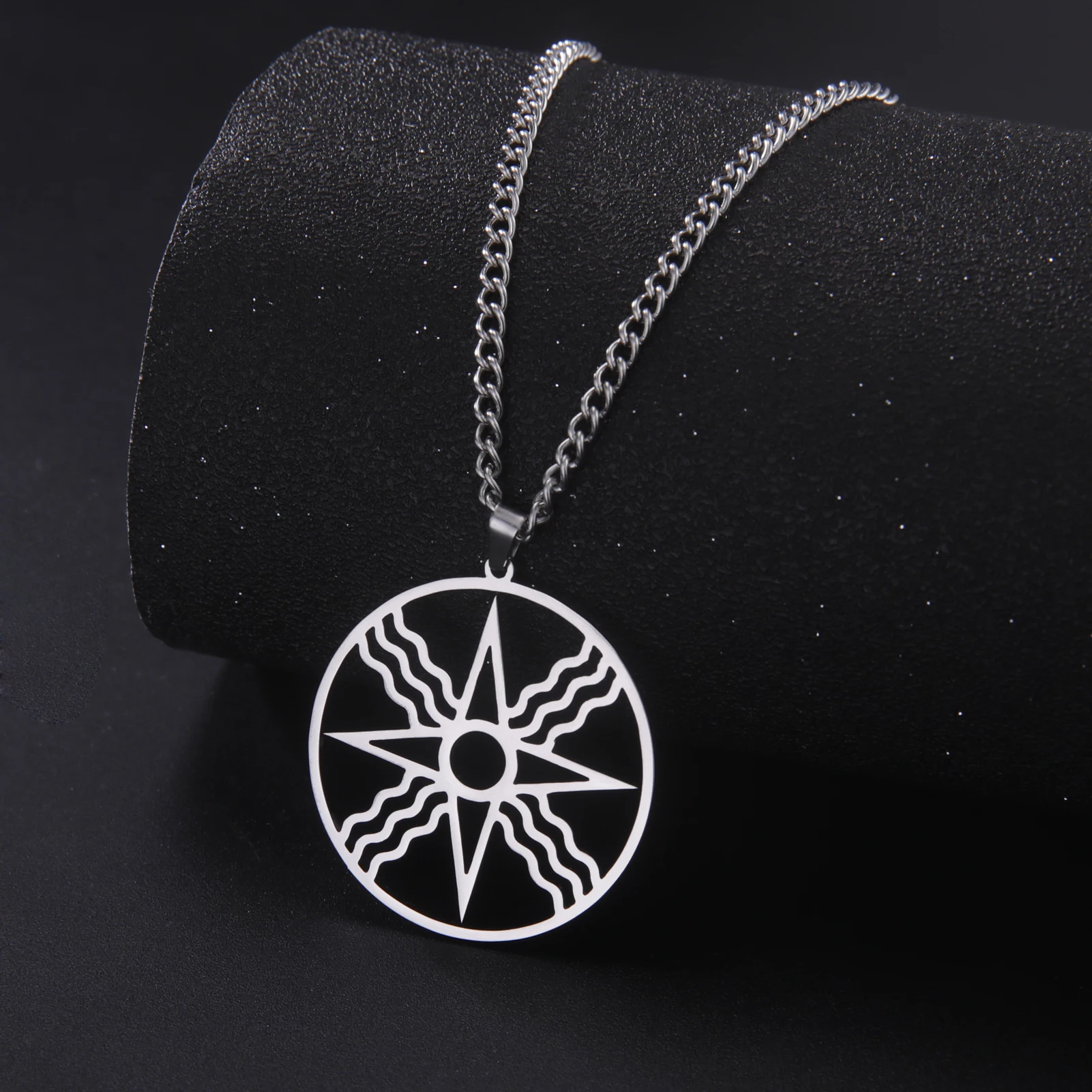 Amaxer Minimalist Geometric Round Stainless Steel Chain Necklaces for Men Kpop 2024 Jewelry Wholesale