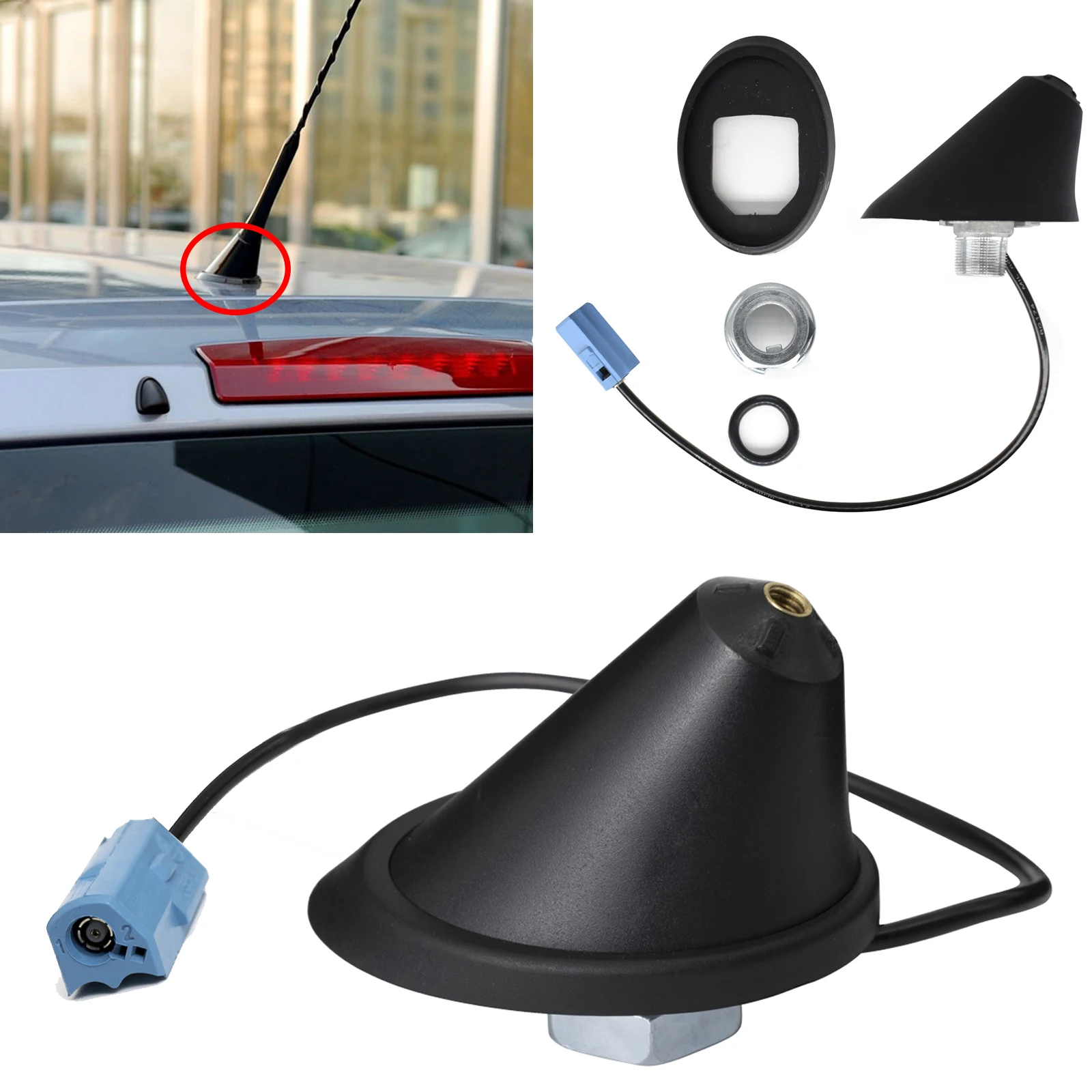 Car Roof Mount Antenna Aerial Base Must Am Fm With Blue Plug For Opel Vauxhall Astra G H Corsa C D E Zafira B Omega C Vectra C