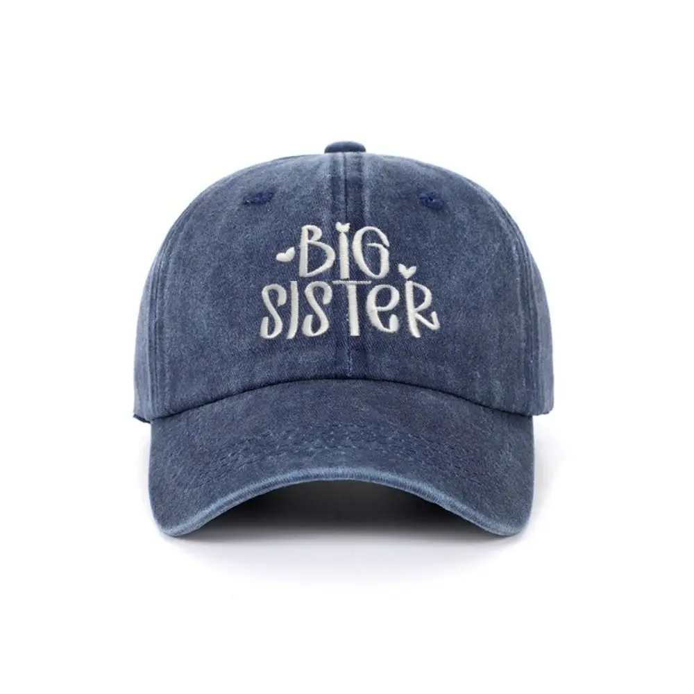 Washed Cotton Big Brother Big Sister Caps Adjustable Vintage Siblings Baseball Hats Breathable Embroidery Baseball Cap Gifts