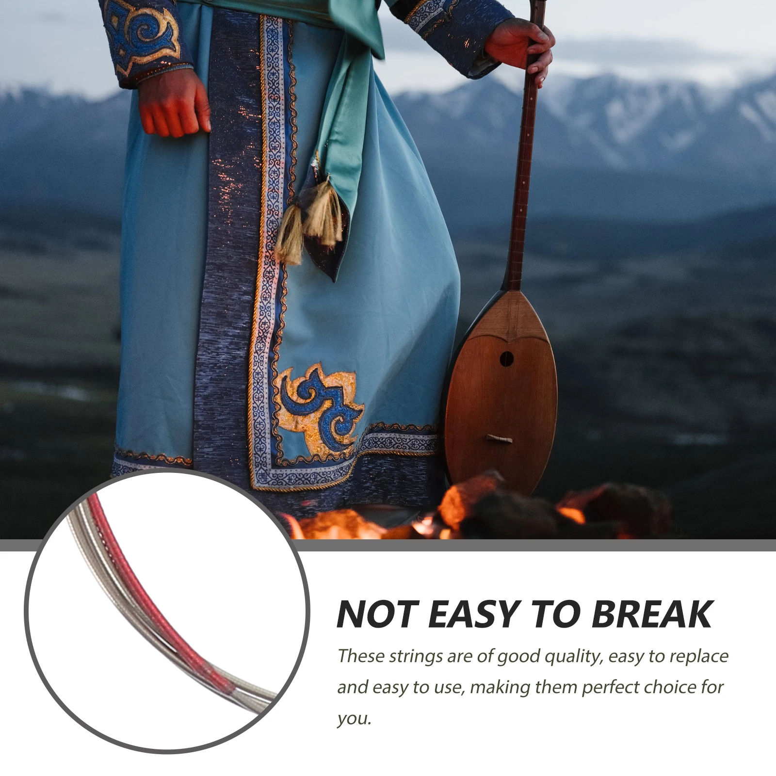 

4Pcs Zhongruan Strings Durable High Quality Replacement for Instrument Sounds Resonant Accessory Zhongruan Instrument Strings