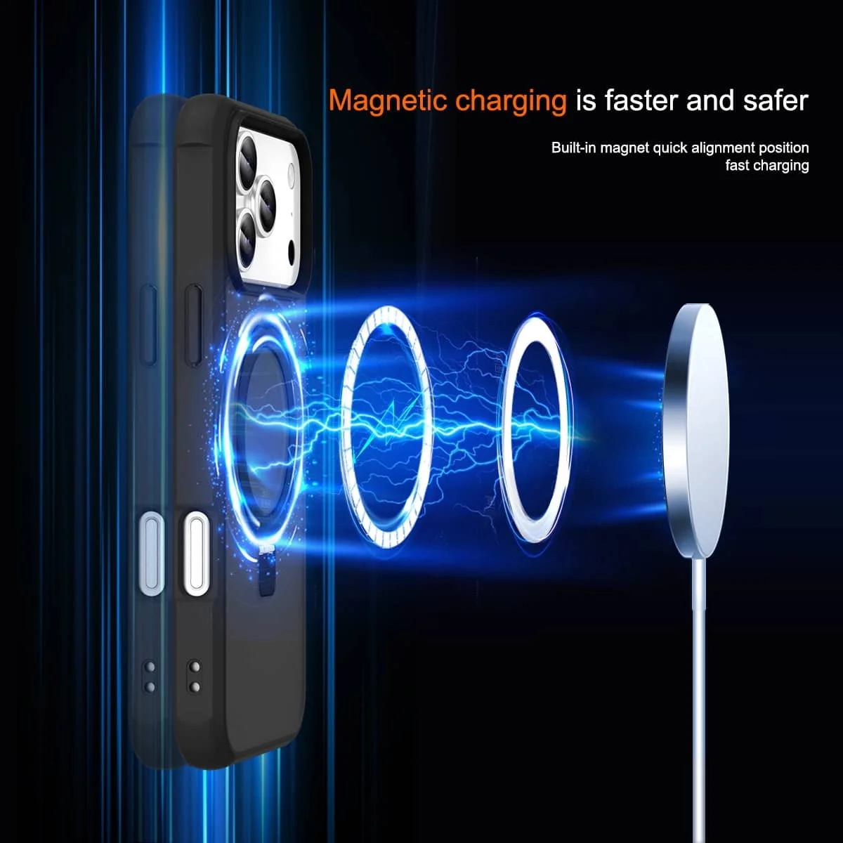 Magnetic For iPhone 17 Pro Max Air Case [Compatible With Magnetic] With Stand, Drop Protection] Shockproof Translucent Case