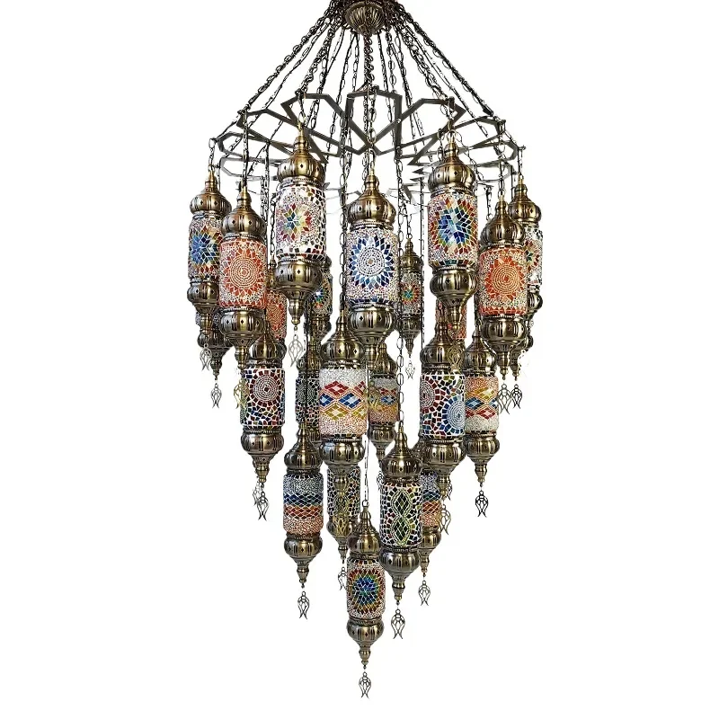 Turkish Handmade Duplex Staircase Chandelier for Hotel Bar Cafe Restaurant Decorative Lighting Fixture