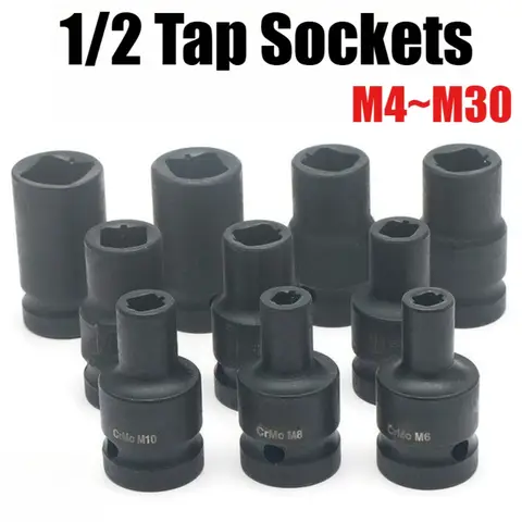 Tap Sockets Cr Molybdenum Steel 1/2 Inch Drive Socket Set for Electric Pneumatic Hand Wrench Tap Socket Set