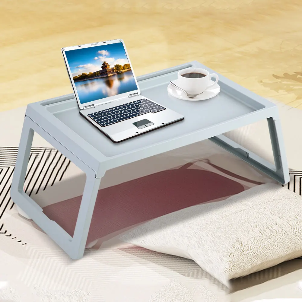 

Portable Laptop Desk Foldable Working Desk Breakfast Bed Table for Computer Laptop Holder Portable Serving Tray Blue