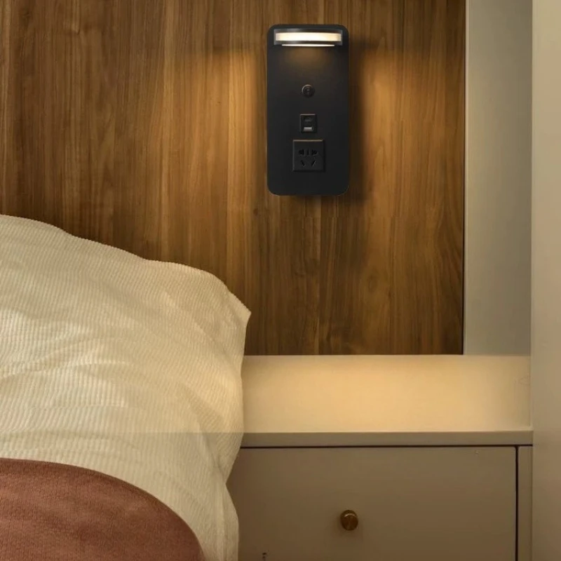 Creative New Multifunctional LED Wall Lamp with Switch USB/Type-C Reading Lighting in Living Room, Bedroom and Bedside