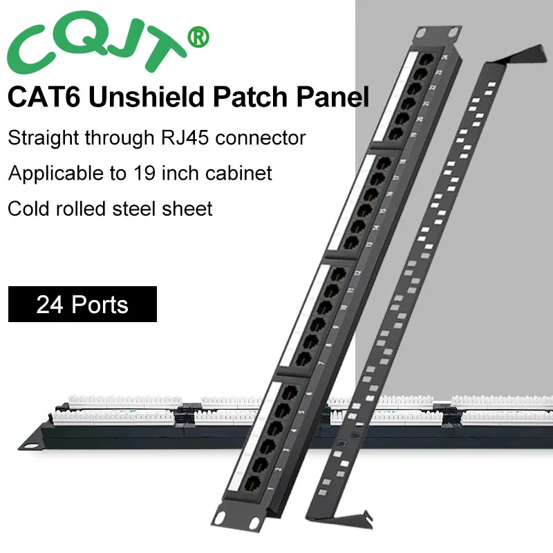 

Patch Panel Rack 19 inch Rack24 Ports CAT6 UTP KeyStone Module Panel With rj45 Cat6 Cable Frame 24 Port Listed Rackmount Panel