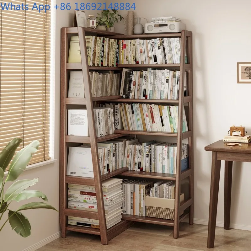 

Настенная книжная полка из массива дерева, интегрированная система хранения для дома, напольная, расширяемая, для спальни