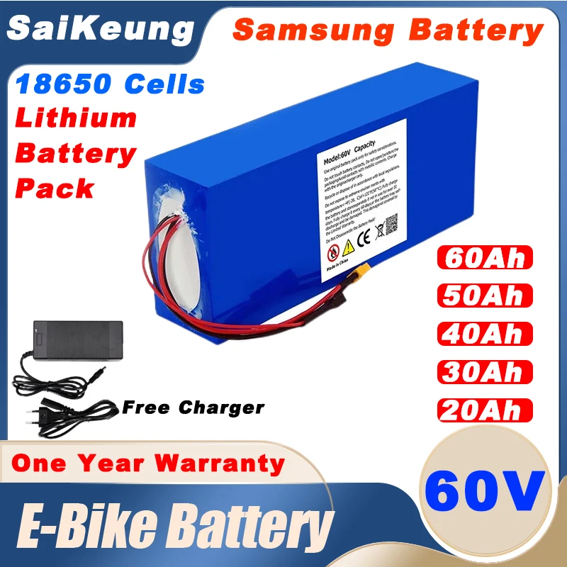 

60V 20AH 30AH 40AH 50AH 60AH Elektrische Fiets Met Lithiumbatterij Lithium-elektronische Accupacks Voor Motoren Tot 2000W