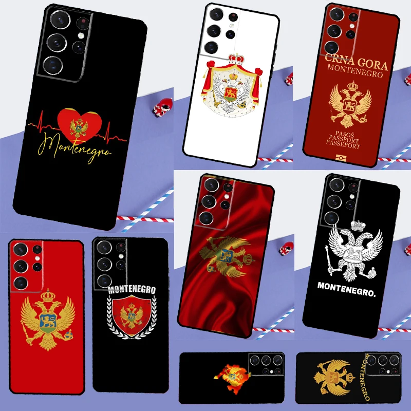 Montenegro Flag Phone Case For Samsung Galaxy S23 S20 FE S8 S9 S10 S21 Plus Note 10 Note 20 S22 Ultra Cover