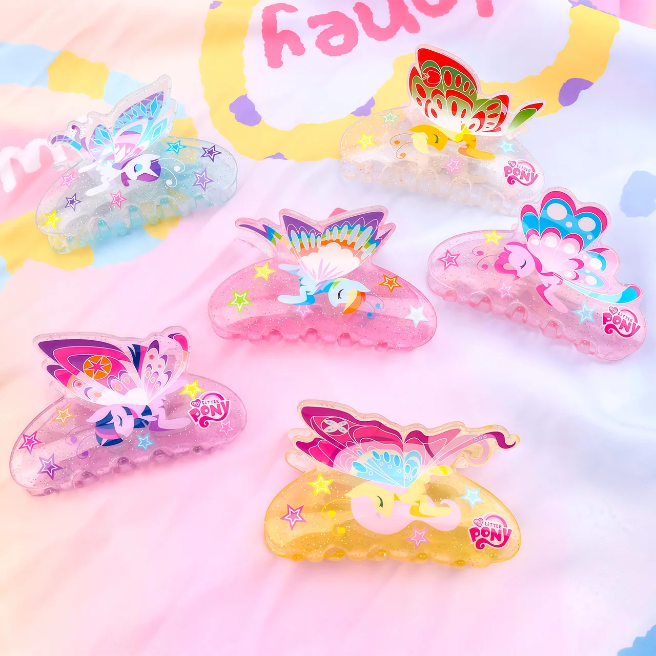 

1PC/6PCS Hair claws of cute characters from "My Little Pony", multi - functional hair accessories