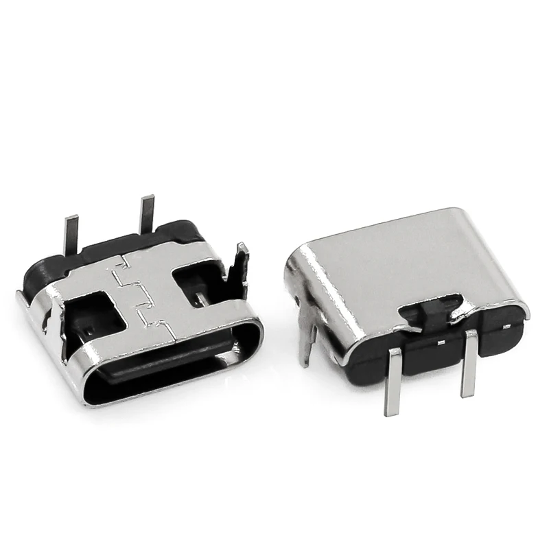 

5-20Pcs Type-C 2Pin Horizontal 90 ° Plug-in Board Quick Charging Type-C Female USB Female Plug-in Connector