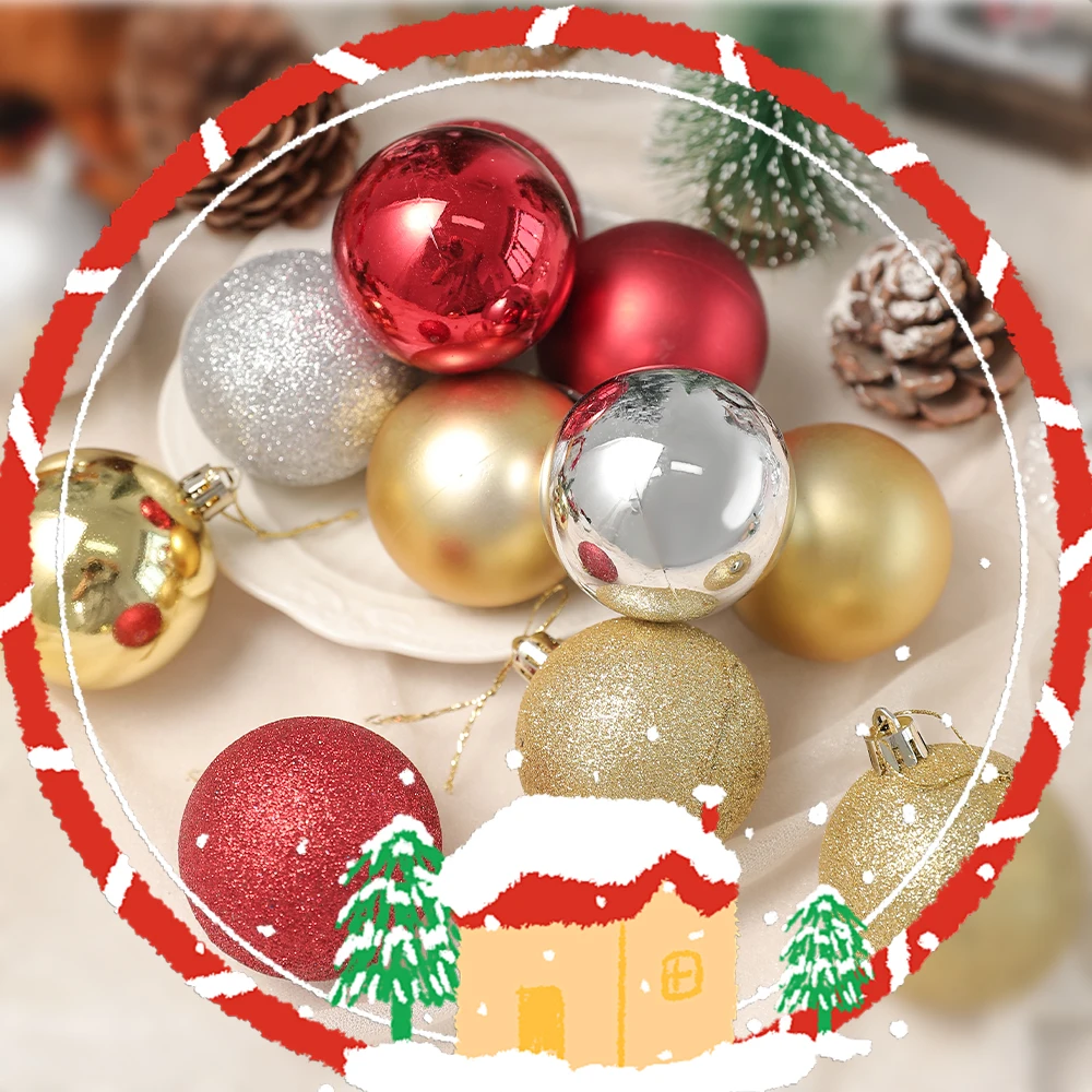 24Pcs/Box 3-4cm Christmas Balls Christmas Tree Ornament Ball Xmas Hanging Tree Pendant Home Party Decor New Year Gifts