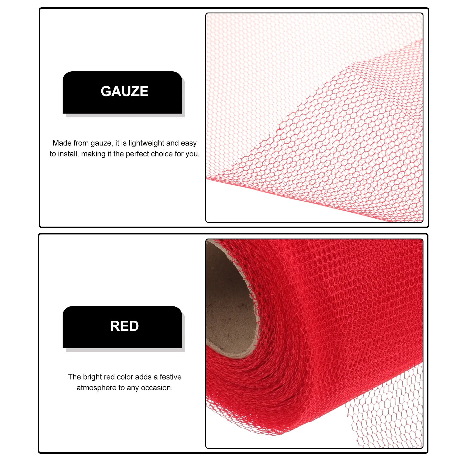 

1 Roll Wedding Mesh Gauze Red Breathable Fine Mesh Gauze Decor Wedding Car Party Netting Layout Prop Party Netting Decor