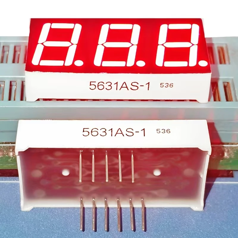 10PCS LED Digital Tube 0.56 Inch 3 Digit 5361BS Anode 5361AS Cathode High Brightness Red 5631AS/BS  LED Digital Display
